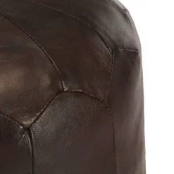 vidaXL Poef 40x35 cm echt geitenleer donkerbruin