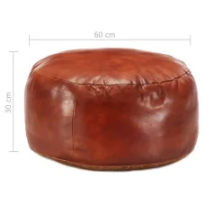 vidaXL Poef 60x30 cm echt geitenleer tan