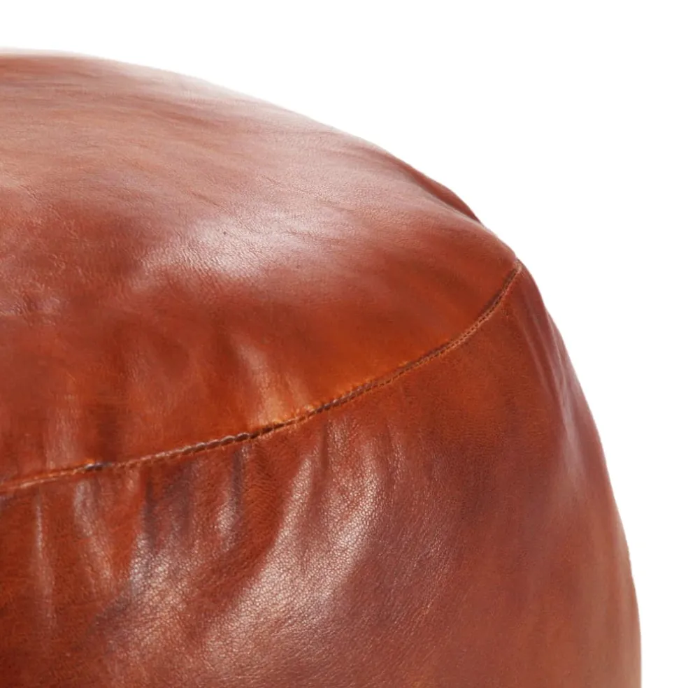 vidaXL Poef 60x30 cm echt geitenleer tan