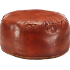 vidaXL Poef 60x30 cm echt geitenleer tan