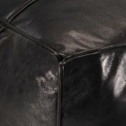 vidaXL Poef 60x60x30 cm echt geitenleer zwart
