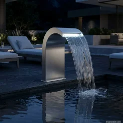 vidaXL Pool Waterval met LED Roestvrij staal 304 45 x 30 x 65 cm