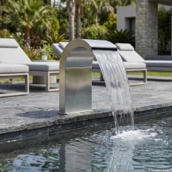 vidaXL Pool Waterval met LED Roestvrij staal 304 45 x 30 x 65 cm