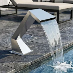 vidaXL Pool Waterval Roestvrij staal 63,5 x 29 x 51 cm Zilverkleurig