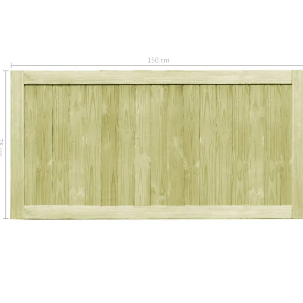vidaXL Poorten 2 st 300x75 cm geïmpregneerd grenenhout