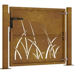 vidaXL Poort grasontwerp 100x75 cm cortenstaal