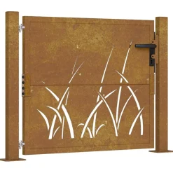 vidaXL Poort grasontwerp 100x75 cm cortenstaal