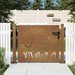 vidaXL Poort grasontwerp 100x75 cm cortenstaal
