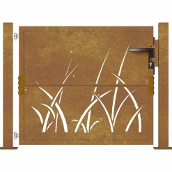 vidaXL Poort grasontwerp 100x75 cm cortenstaal
