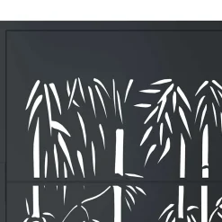vidaXL Poort met bamboe-ontwerp 100x75 cm staal antracietkleurig