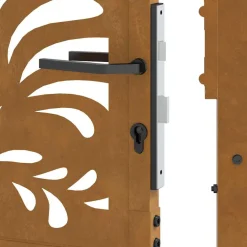 vidaXL Poort met golfontwerp 100x100 cm weervast staal