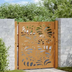 vidaXL Poort met golfontwerp 100x100 cm weervast staal
