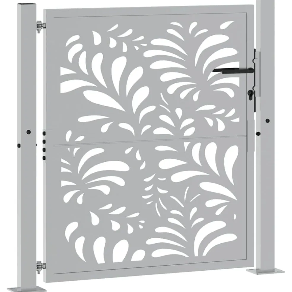 vidaXL Poort met golfontwerp 100x100 cm weervast staal
