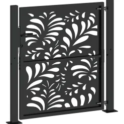 vidaXL Poort met golfontwerp 100x100 cm staal zwart