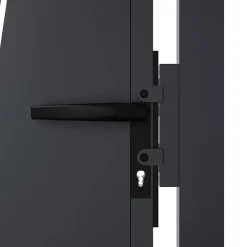 vidaXL Poort met grasontwerp 100x75 cm staal antracietkleurig