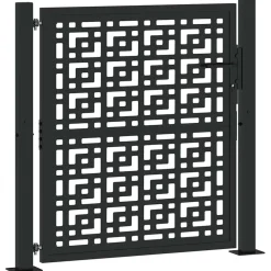 vidaXL Poort met kruisontwerp 100x100 cm staal zwart