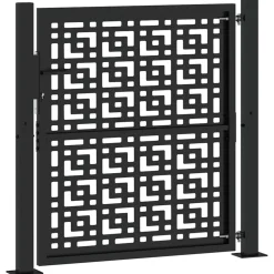 vidaXL Poort met kruisontwerp 100x100 cm staal zwart