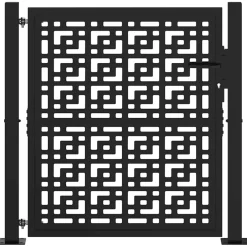 vidaXL Poort met kruisontwerp 100x100 cm staal zwart