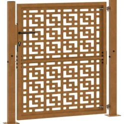 vidaXL Poort met kruisontwerp 100x100 cm weervast staal