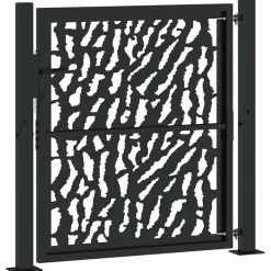 vidaXL Poort met sporenontwerp 100x100 cm staal zwart