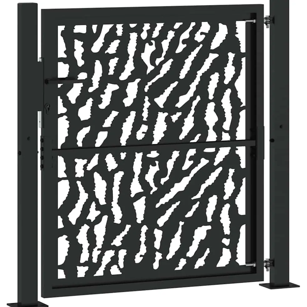 vidaXL Poort met sporenontwerp 100x100 cm staal zwart