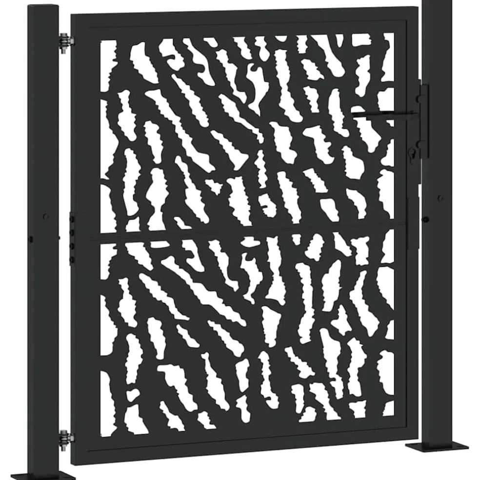 vidaXL Poort met sporenontwerp 100x100 cm staal zwart