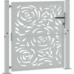 vidaXL Poort met vlamontwerp 100x100 cm weervast staal
