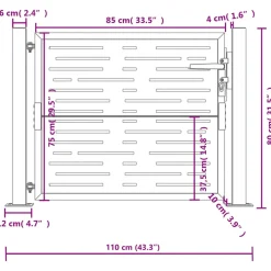 vidaXL Poort vierkant 100x75 cm cortenstaal