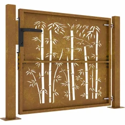 vidaXL Poort 100x75 cm bamboe-ontwerp cortenstaal