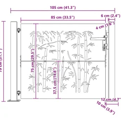 vidaXL Poort 100x75 cm bamboe-ontwerp cortenstaal