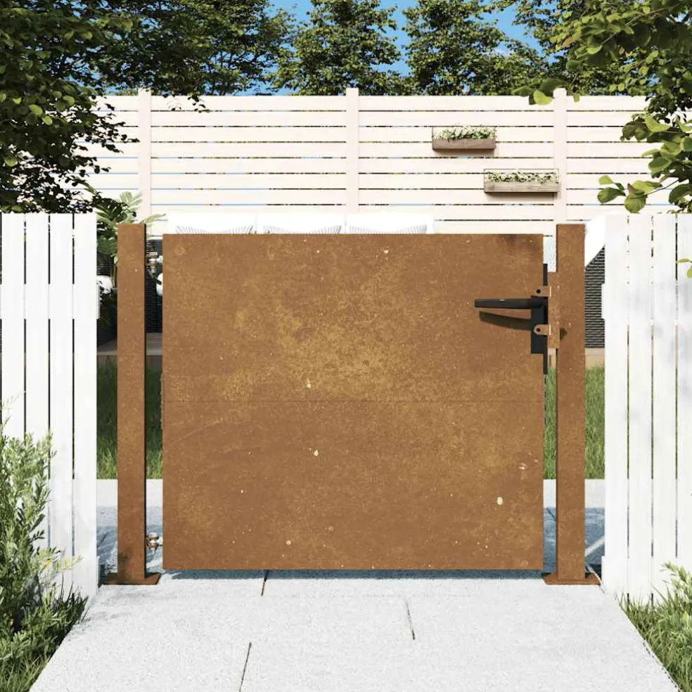 vidaXL Poort 100x75 cm cortenstaal