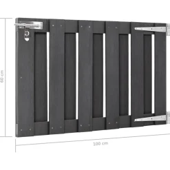 vidaXL Poort 100x60 cm HKC grijs