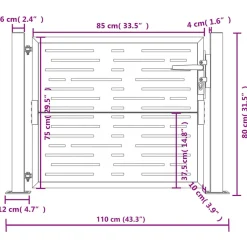vidaXL Poort 100x75 cm met vierkantontwerp staal antracietkleurig