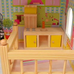 vidaXL Poppenhuis 3 verdiepingen 60x30x90 cm hout