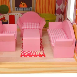 vidaXL Poppenhuis 3 verdiepingen 60x30x90 cm hout