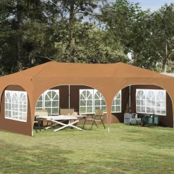 vidaXL Pop-up partytent 575 x 288 x 245 cm Beige Oxford Stof