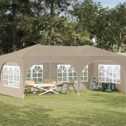 vidaXL Pop-up partytent 575 x 288 x 245 cm Crèmekleurig Oxford Stof