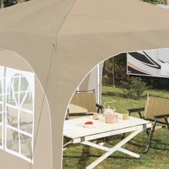 vidaXL Pop-up partytent 290 x 290 x 245 cm Crèmekleurig
