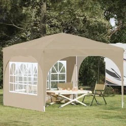vidaXL Pop-up partytent 290 x 290 x 245 cm Crèmekleurig
