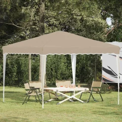 vidaXL Pop-up partytent 288 x 288 x 245 cm Crèmekleurig Oxford Stof
