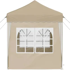 vidaXL Pop-up partytent 195 x 195 x 245 cm Crèmekleurig Oxford Stof