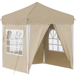 vidaXL Pop-up partytent 195 x 195 x 245 cm Crèmekleurig Oxford Stof