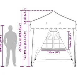 vidaXL Pop-up partytent 195 x 195 x 245 cm Crèmekleurig Oxford Stof