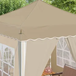 vidaXL Pop-up partytent 195 x 195 x 245 cm Crèmekleurig Oxford Stof