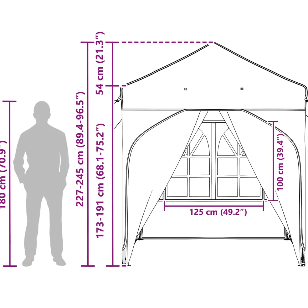 vidaXL Pop-up partytent 192 x 192 x 245 cm Groen