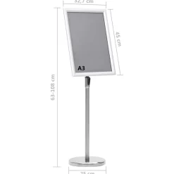 vidaXL Posterstandaard A3 aluminiumlegering zilverkleurig