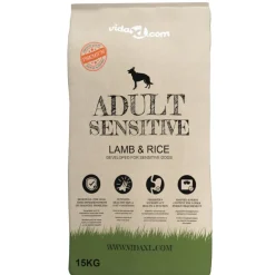 vidaXL Premium hondenvoer droog Adult Sensitive Lamb & Rice (2 x 15 kg)