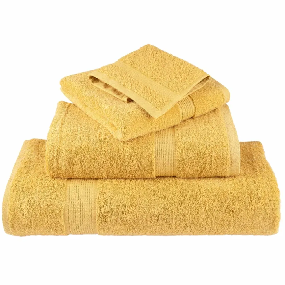 vidaXL Premium washandjes SOLUND 2 stuks goud 30x30cm 600 g/m²