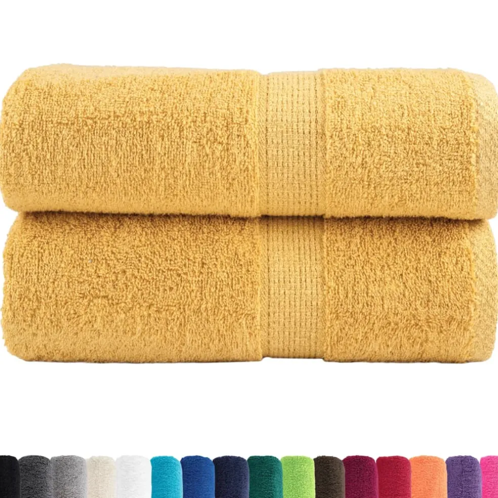 vidaXL Premium washandjes SOLUND 2 stuks goud 30x30cm 600 g/m²