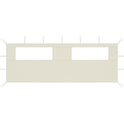 vidaXL Prieelzijwand met ramen 6x2 m crèmekleurig